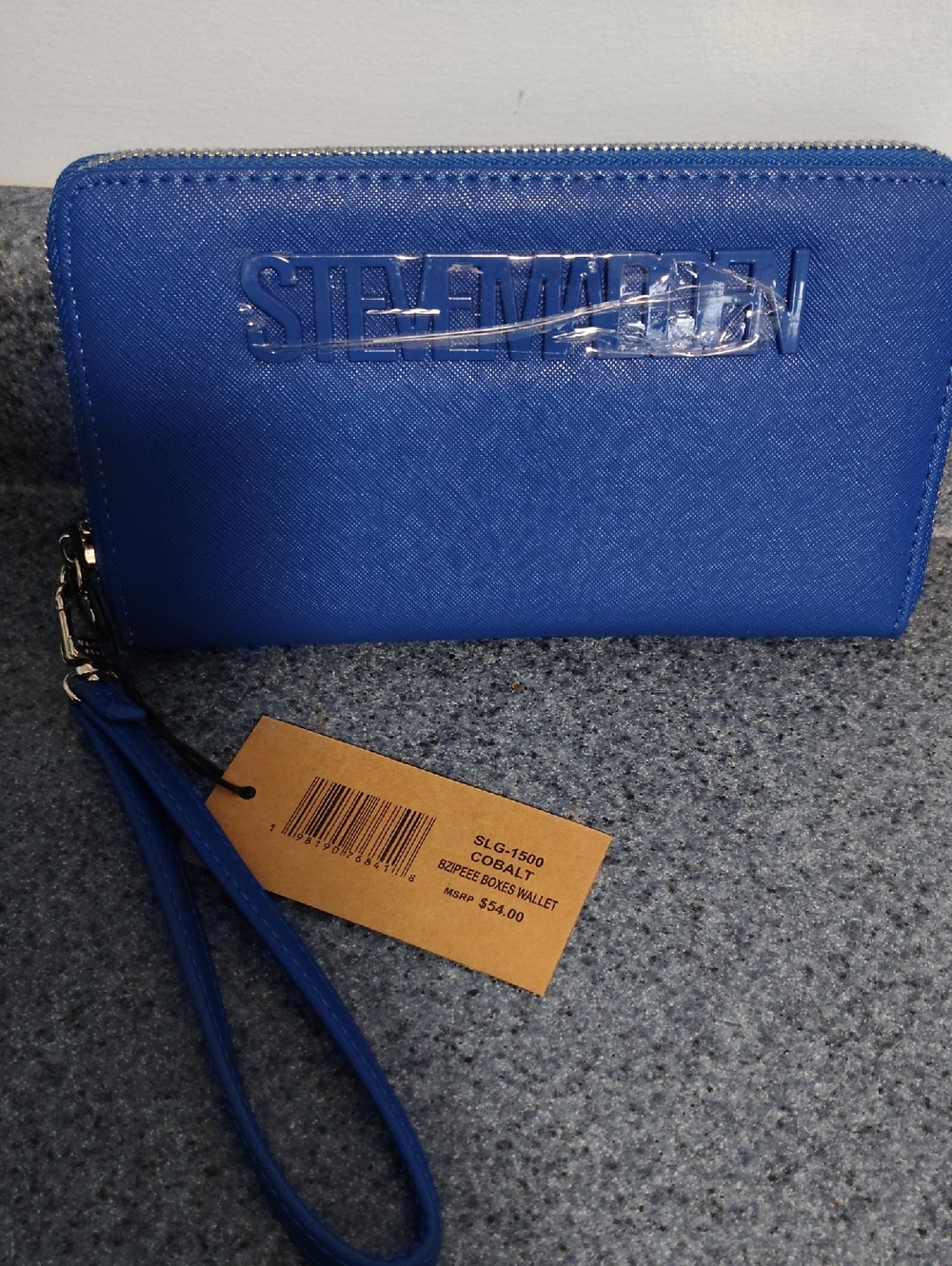 Steve Madden Cobalt Textured Zip Wristlet NWT